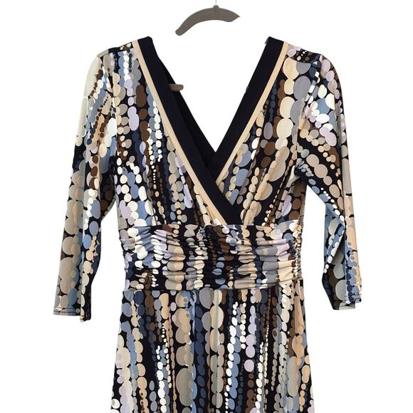 Dress Barn Career Dress Size 12 Purple Flowy A-line Silhouette V-neck & Back - Picture 6 of 12